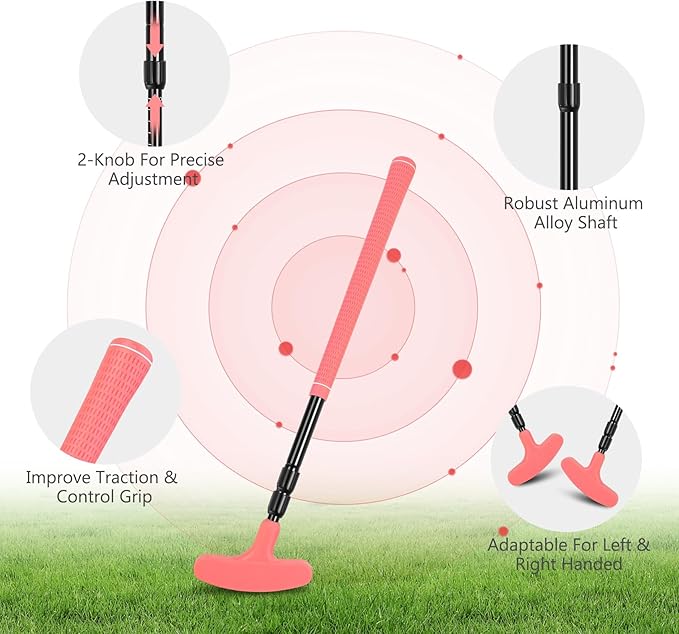 Golf Putter, Golf Clubs for Men & Women, Mini Putter, Club Golf Set, Bucket Golf Game, Two-Way Putters Includes Ball, Cup with Flag