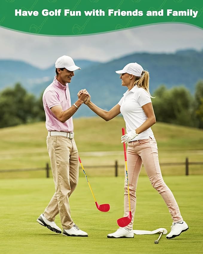 HOTWIND 2 Pack Backyard Golf Game Clubs with 5”x 3.5” Oversize Heads and 36” Lightweight Carbon Shaft for Adults Play Outdoor Golf Yard Game in Grass Parks and Yards Hit Plastic and Foam Balls
