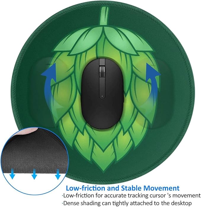 Beer Mouse Pad, Mouse Pads for Desk, Stitched Edge Mousepad with Non-Slip Rubber Base, Gaming Mouse Mat for Computer Laptop Home Office