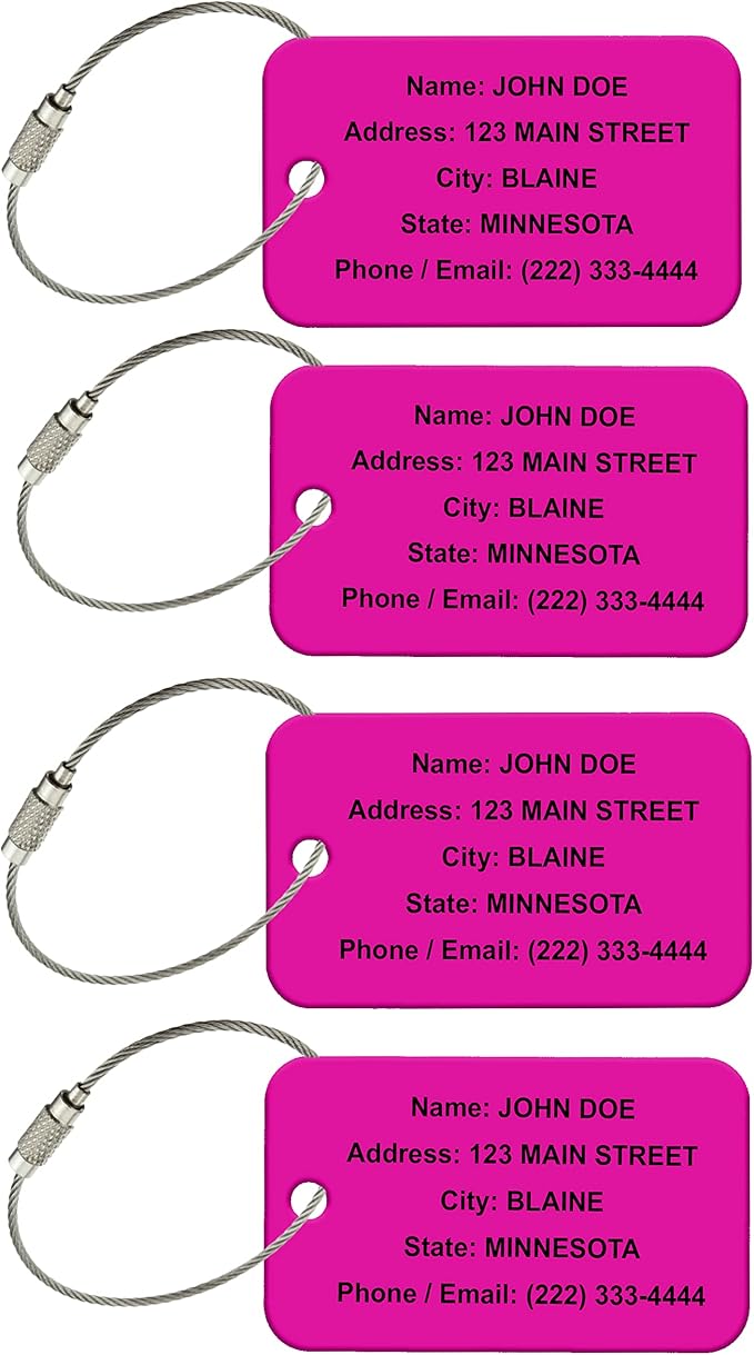 Custom Luggage Tags for Travel – Durable High-Visibility Acrylic Tags for Suitcases, Backpacks, & Luggage Sets, Includes Wire Ring Loop for Easy Attachment