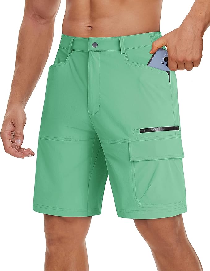 TACVASEN Men's Summer Outdoor Shorts Quick Dry Cargo Casual Work Hiking Shorts (NO Belt)