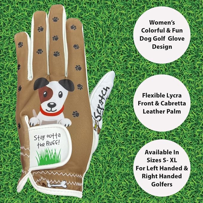 Giggle Golf Women's Golf Glove - Adjustable Strap, Left Hand Gloves for Women