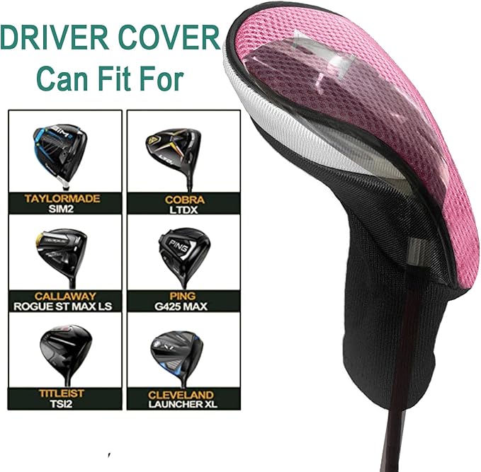 Golf Club Head Covers for Woods and Driver Hybrids Fairway Value Pack Protective Clubs Headcovers with Interchangeable No.Tags 1 3 5