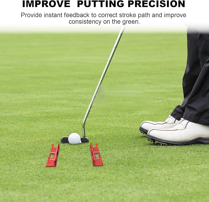 MAZEL Golf Alignment Putting Training Aids - Golf Putting Path Tool for Consistency & Accuracy - Include Putting Gates,Ring & Golf Tees