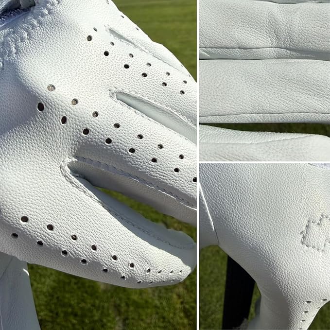 PUR3 Cabretta Leather Golf Gloves Men | Multi-Pack | Real Genuine Ultra Soft Leather Golf Glove | with Ball Marker