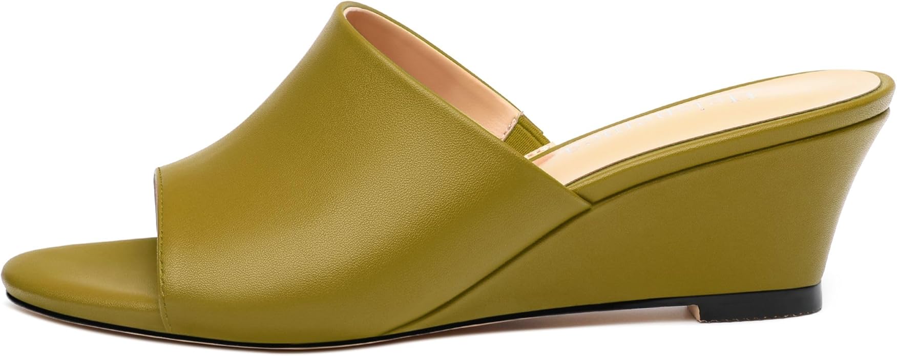 Wedge Sandals for Women Open Toe Wedge Heels Womens Matte High Heel Sandal Round Toe Heeled Wedge Sandals Slip on Casual shoes 2 inch