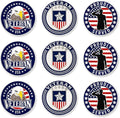PinMart’s Mix Bundle Pack of 9 Golf Ball Markers - Golf Accessories for Men and Women – United States Eagle and American Flag Magnetic Ball Markers Set of 9