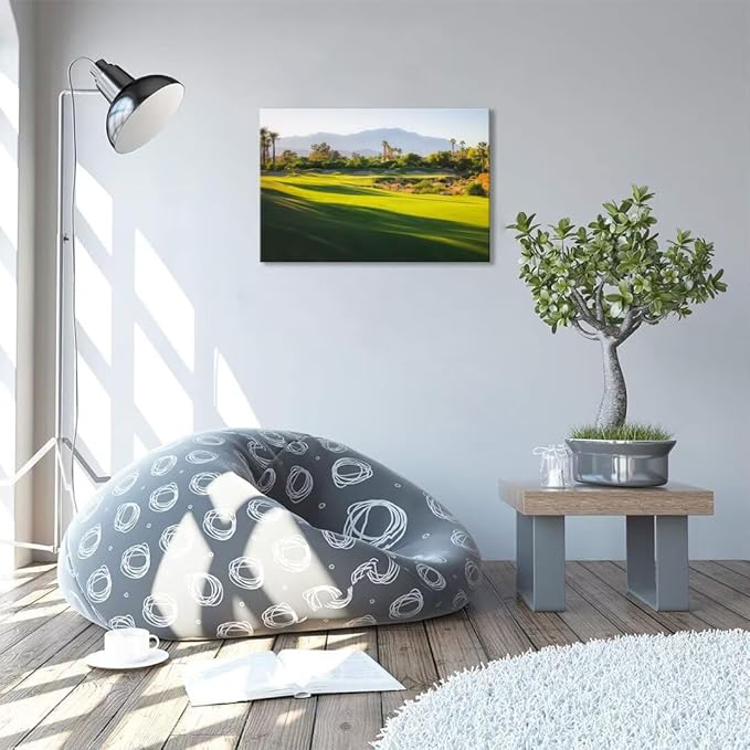 USA California Indian Wells Golf Course Wall Art for Living Room Bedroom Bathroom Home Decorations Golf Course in Palm Picture Poster Canvas Prints Modern Artwork Framed Ready to Hang(12''H x 16''W)