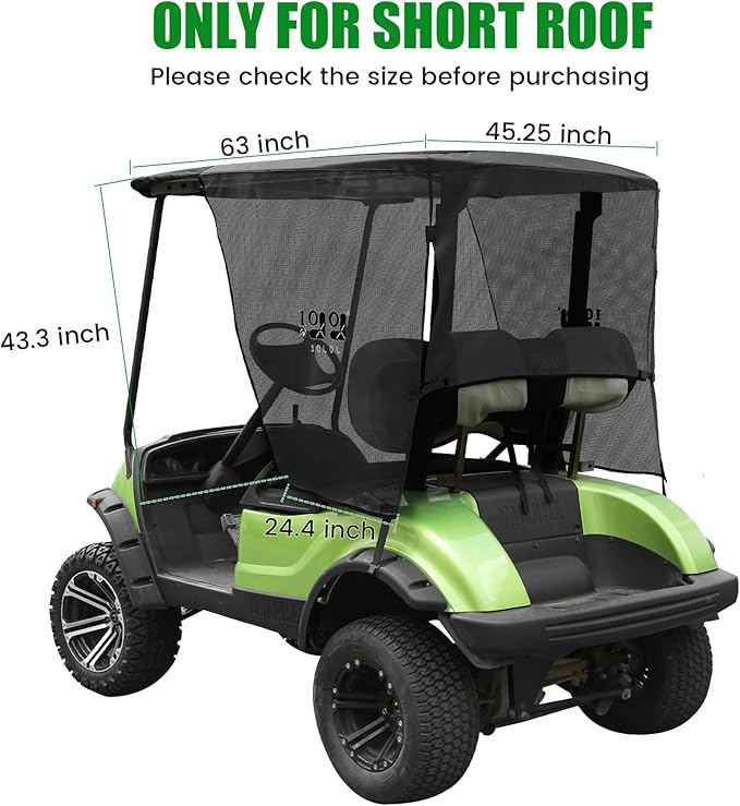 10L0L Golf Cart Sun Shade Cover for Yamaha G29 Drive2-2 Passenger Golf Cart Summer Covers, UV Heat Resistant Sunshade Curtain