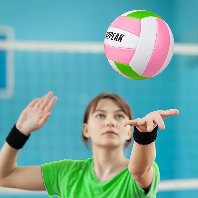Soft Touch Volleyball Ball Gifts for Teen Girls Kids Youth Team Beginners Durable Volleyballs for Outdoor Indoor Beach Pool Water Play Official Size 5 Training Practice Volley Ball