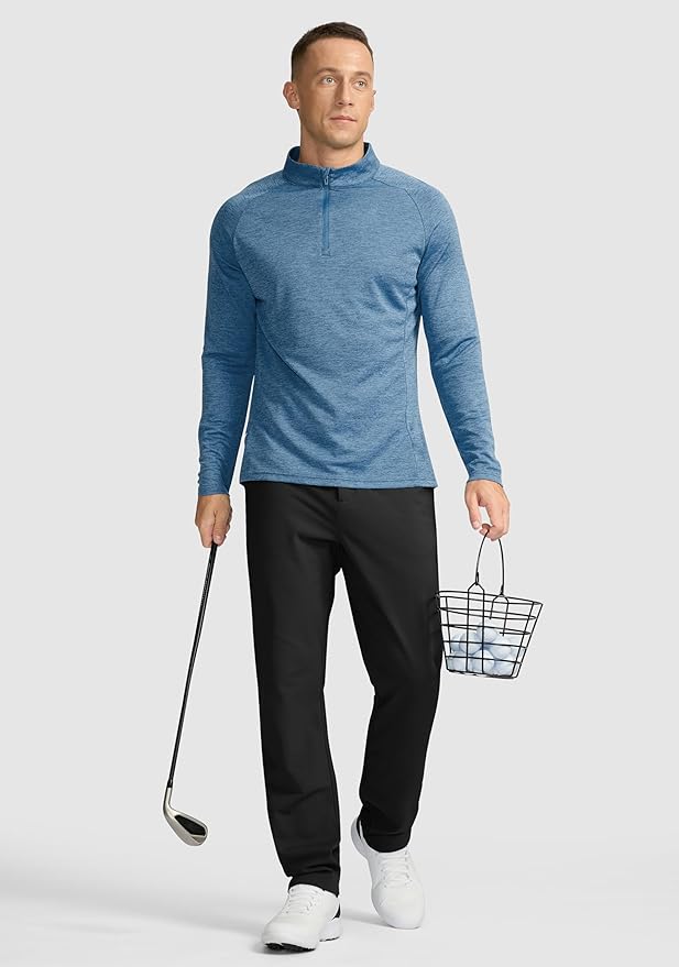 Soothfeel Men's Fleece Lined Pants 30"/32"/34" Golf Work Dress Pants Casual Insulated Warm Winter Trousers with Pockets