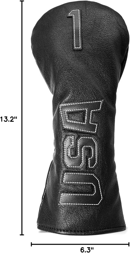 Golf Club Head Covers,USA Golf Driver Headcover Fariway Wood Covers Hybrid Head Covers 3 Wood Headcover Leather Golf Headcover with Number Tag for All Brand