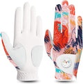 FINGER TEN Stylish Golf Gloves Women with Ball Marker 1 Pack for Left or Right Hand, Breathable Glove with Fashion Patterns for Ladies Right Left Handed Golfer