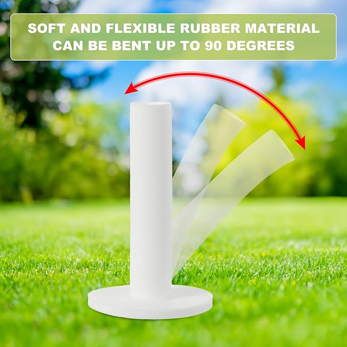 PATIKIL Rubber Golf Tee, 8 Pack 1.4 Inch Golf Practice Tees Training Driving Range Tee Stable Golf Ball Holder for Outdoor Indoor Hitting Mat Golf Mat, White