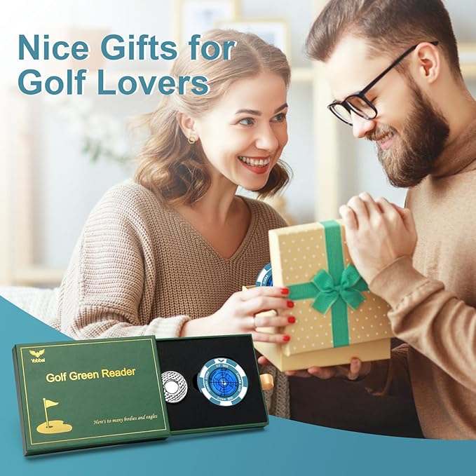 SlopeVision Pro Golf Green Reader with Hat Clip, Horizontal Bubble Level & Golf Ball Marker – High Precision Green Reading Aid, Ideal Golf Gift for Men & Women