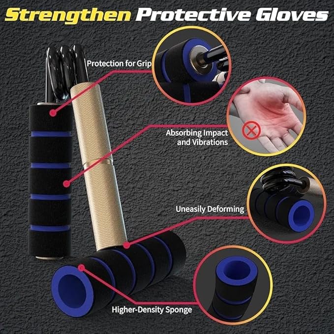 Grip Strength Trainer Set – 6 Pack Adjustable Hand Grippers with Non-slip Handles for Forearm,Wrist,Finger Strength-Strengthener Kit for Fitness,Rehab and Athletes
