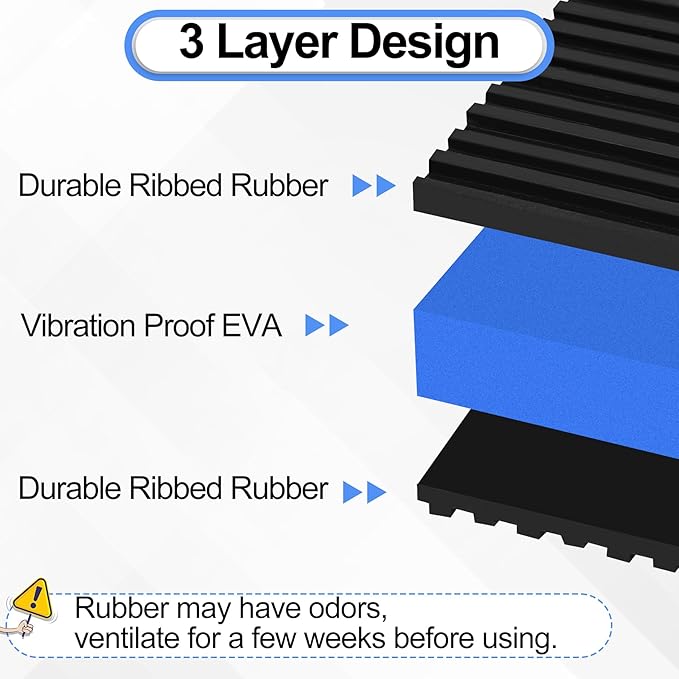 8 Pack Anti Vibration Pads for Washing Machine 3"x3"x7/8", Sound Isolation Vibrating Pad Ribbed Rubber Damping Mat EVA Center for Air Compressors, Conditioner, Treadmill, HVAC Washer Dryer