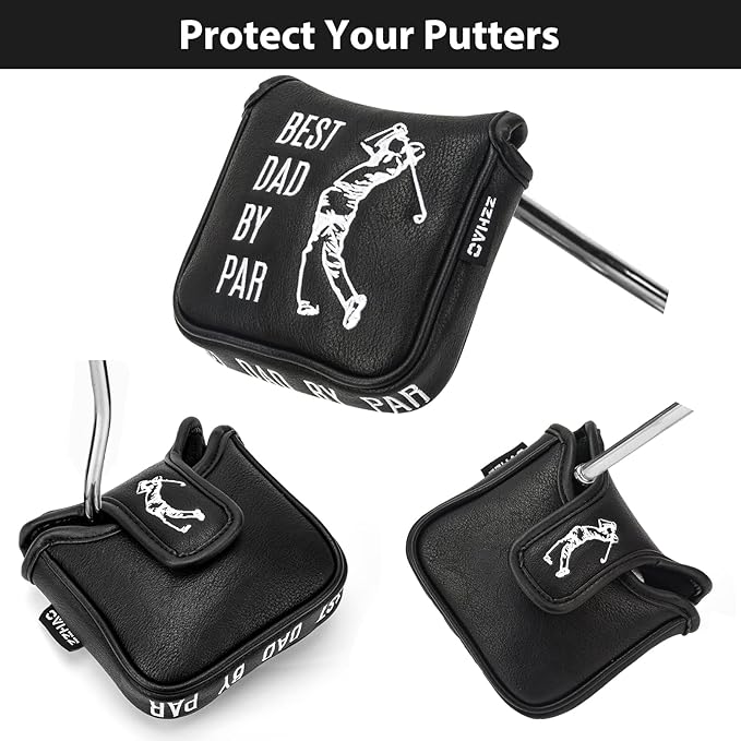 ZZHAO Golf Putter Cover - Funny Magnetic Mallet Putter Cover - Fits Most Mallet Putters - Golf Gifts for Dad - 5.5 x 4.7 x 1.2 Inches