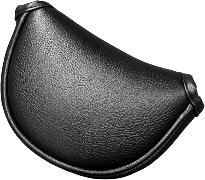 Classic Black/White Golf Putter Cover Magnetic, Center Shafted Mid Mallet Putter Head Cover Club Protection Case for Golf Clubs, Half Mallet Putter Cover