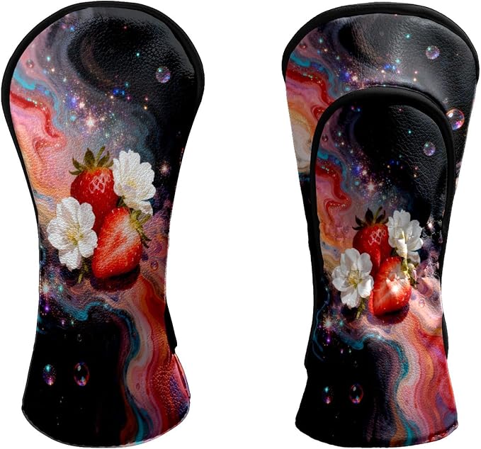 Golf Head Covers Leather Driver Headcover, Premium Golf Club Covers with Anti-Scratch Lining 1/3/5 Wood Head Covers for Golf Clubs for Women Men
