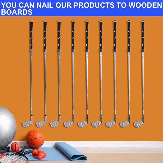 Deekin 30 Pcs Golf Club Hanger Holder Golf Club Wall Mount Rack Storage Organizer for Garage Hanger with 60 Pcs Screws for Wall Display, Grip up Type