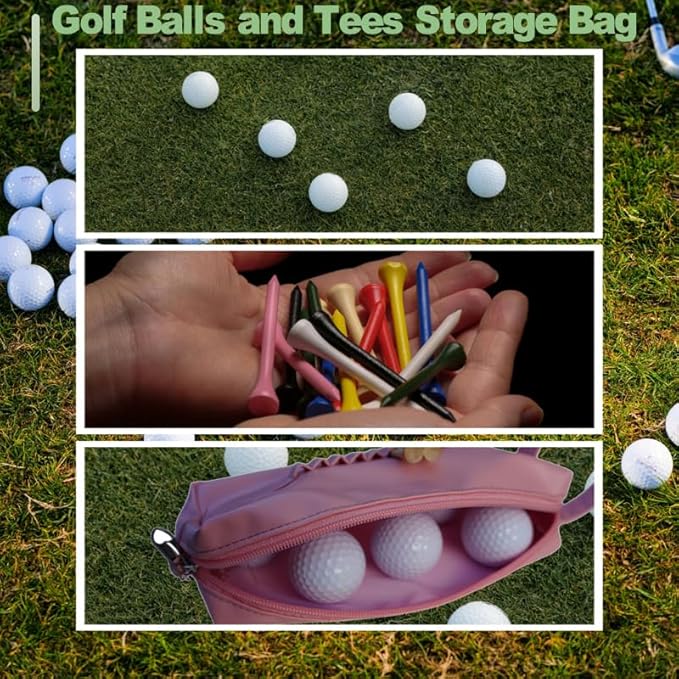 Golf Ball Pouch Bag,Zipper Golf Accessory Bag,Golf Accessory Holder Pouch, Golf Tee Pouch Bag,Golf Accessories for Men/Women