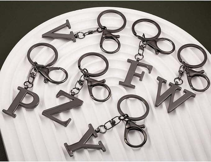 LAXPICOL Gold Letter A-Z Keychain for Women Bag Charms Purse Charms For Handbags Metal Alphabet Initial Letter Keychain