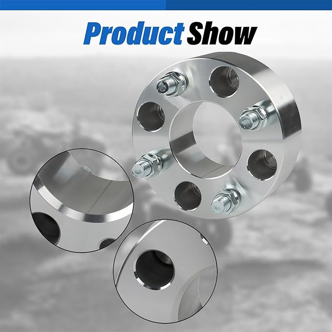 WFLNHB 2pcs Golf Cart Wheel Spacers 2 inch 4x101.6mm Hub Bore: 62mm Thread Size: 1/2x20 Silver Replacement for Golf Carts