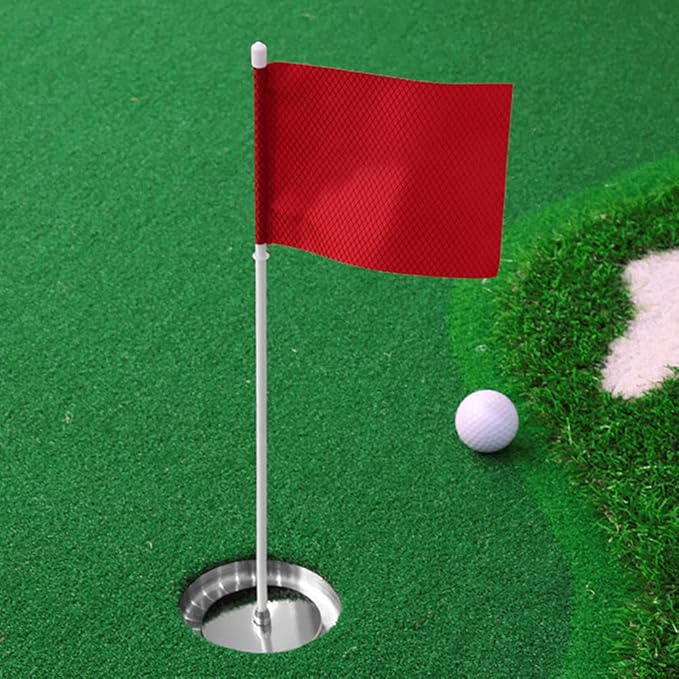 EKDJKK Golf Flagsticks Mini, Putting Green Flag for Yard, Trainging Accessory Practice Hitting Stainless Steel Golf Green Cup with Flag(Size:1.3cm/0.51inch)