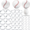 120 Pcs Baseball Holder Ring Stand 0.6/1.22/1.77 Inch Round Acrylic Stands, Small Display Stand Ring Clear Sphere Holder for Small Balls, Baseball, Golf Ball, Crystal Ball, Egg Stand, Marble, Softball