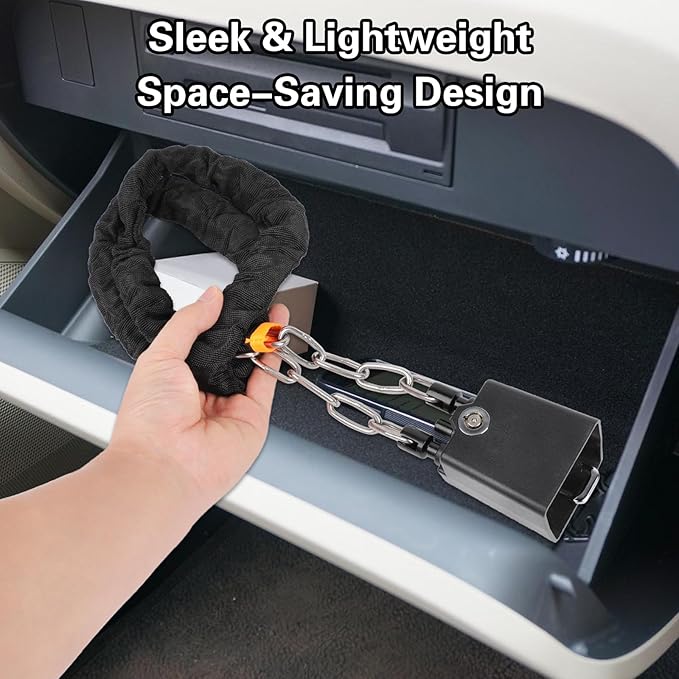 Universal Cars Steering Wheel Lock, Seat Belt Lock, Club Steering Wheel Lock, Lightweight & Portable, Car Security Anti-Theft Device Fits Most Vehicles, SUVs, Golf Carts, Includes 2 Keys (Black)