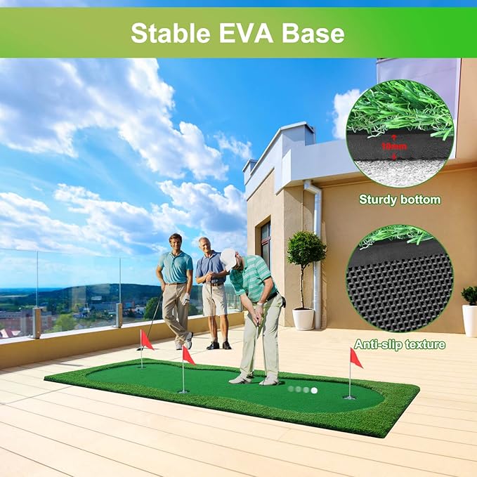 Golf Putting Green, Large Golf Putting Mat for Indoor Outdoor, Professional Practice Training Greens Mat