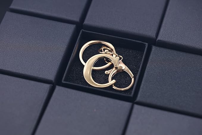LAXPICOL Gold Letter A-Z Keychain for Women Bag Charms Purse Charms For Handbags Metal Alphabet Initial Letter Keychain