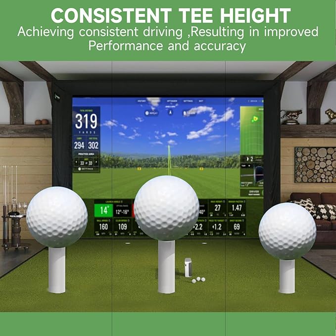 Rubber Golf Tees for Mats & Indoor Golf Simulators - 8 Pack Mixed Size for Driving Range & Indoor and Outdoor Golf Hitting Mats (US Sizes, 8 Sizes)