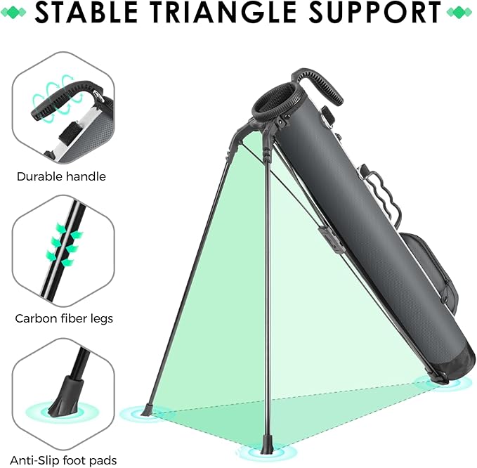 Findway Golf Stand Bag, Small Golf Bag for The Driving Range, Par 3 and Executive Courses, Lightweight Golf Club Carry Bag with Ball Holder and Pockets for Men Women
