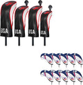 Golf Club Head Cover Set - Premium Wood Headcovers and Iron Covers, Fits All Standard Clubs, Reliable Protection with Stylish Design
