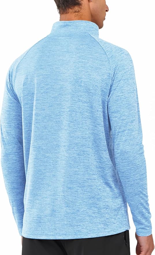 NORTHYARD Quarter Zip Pullover Men Running Shirt Long Sleeve Moisture Wicking Quick Dry Athletic Workout Shirts