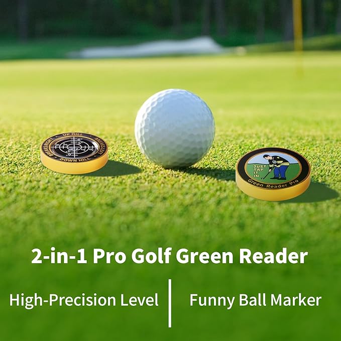 High Precision Golf Green Reader Funny Ball Marker Golf Putt Training Aid Bubble Level Golf Accessories Gifts for Men Women