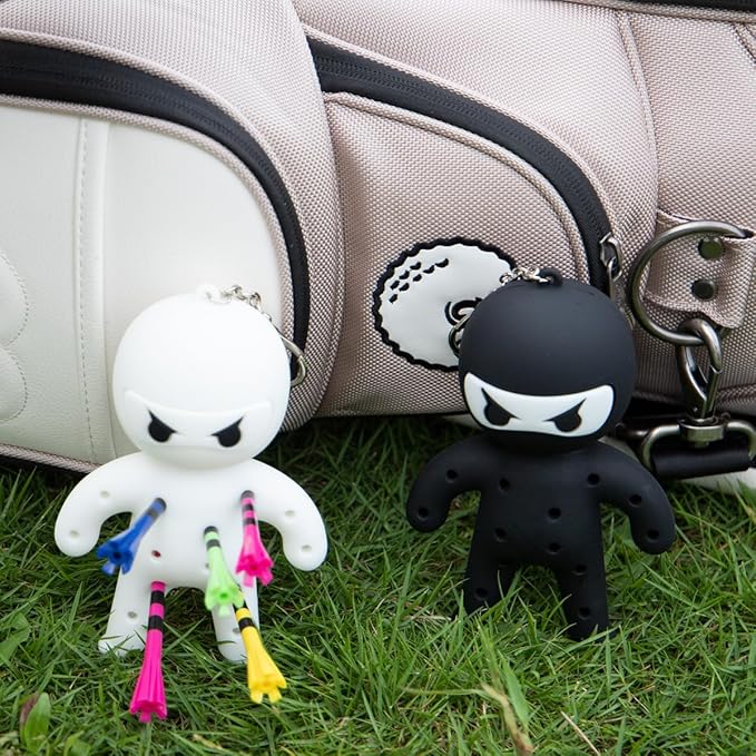 Golf Tee Holder, Ninja Portable Funny Golf Tees Holder Keychain Golf Gift Golf Accessories for Men & Women