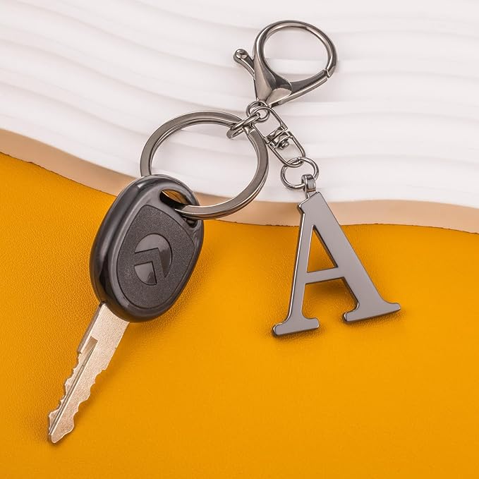 LAXPICOL Gold Letter A-Z Keychain for Women Bag Charms Purse Charms For Handbags Metal Alphabet Initial Letter Keychain