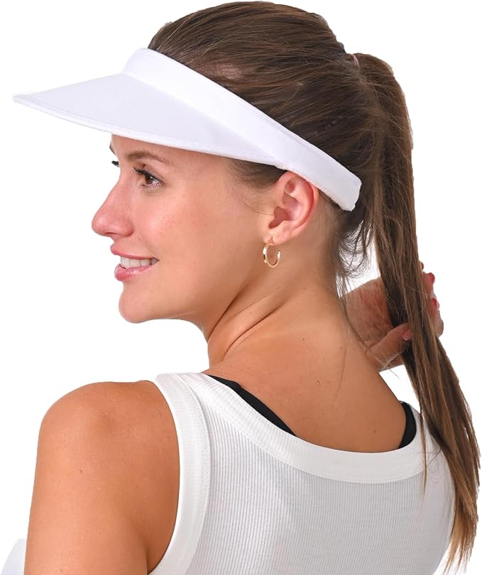 2 Pack Sun Visor Hats Women Men Clip On Wide Brim Visors Hat Outdoor Sports Golf Beach Travel Tennis Caps