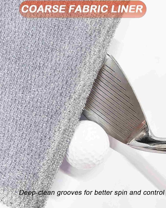 Golf Club and Ball Cleaning Pouch with Attached Towel, Waterproof Cleaning Bag for Cleaning Club Grooves, can Store Water, Detachable Clip