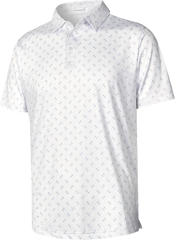 zeetoo Men's Polo Shirts Hawaiian Golf Polos Shirts Short Sleeve Performance Moisture Wicking Mens Golf Shirts