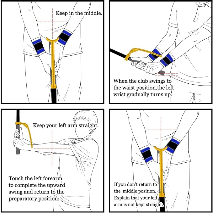 Amy Sport Golf Swing Training Aid Arm Band Yellow Trainer Wrist Support Value 3 Pack Professional Posture Motion Correction Aids Kit for Men Women Beginner Practice(3 Pack Golf Swing Trainer Set)