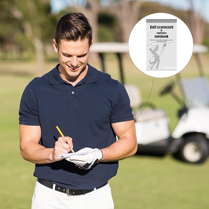 Glenmal 8 Pcs Golf Yardage Book with Golf Scorecard Book Notebook Pocket Size, Journal, Log Book, Score Book, Notepad for Golfers Men Women Golfing Game Scorebook Supplies