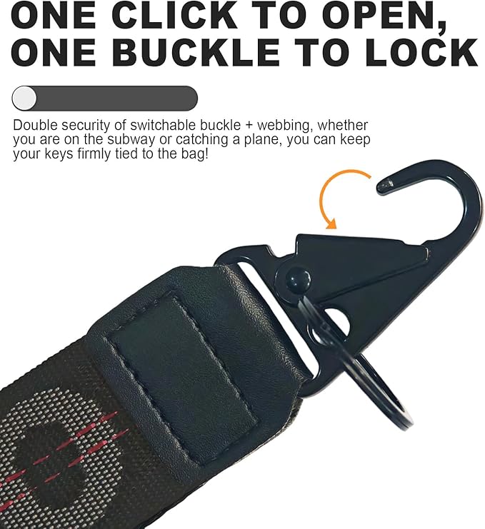 Fashionable Car Key Chain, Fabric Wrist Strap With Key Ring, Can Be Used To Hang Car Keys, Wallets, Jeans Decorations, Key Chain Accessories (Black)