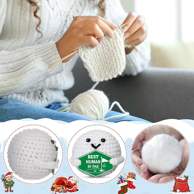 Valentines Golf Gifts for Men – Funny Gag Crochet Golf Ball Accessories Valentine's Day Birthday Emotional Positive Support for Boyfriend Him Women Golfers Coworker Friend Male Grandpa