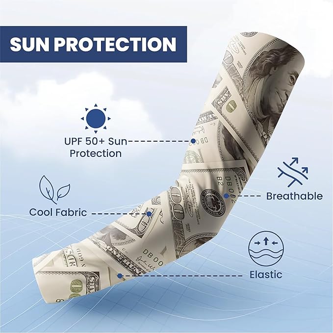 Cooling Arm Cover For Men & Women - Uv Sun Protection Arm Sleeves For Driving Golfing Fishing Cycling Hiking (L)