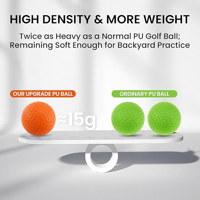 FINGER TEN Golf Practice Balls More Weight Real Ball Travel Value 12/24 Pack, 1/3 Distance of Regulation Golf Ball for Backyard Garden School, Ture Flight Feel Indoor Outdoor Use