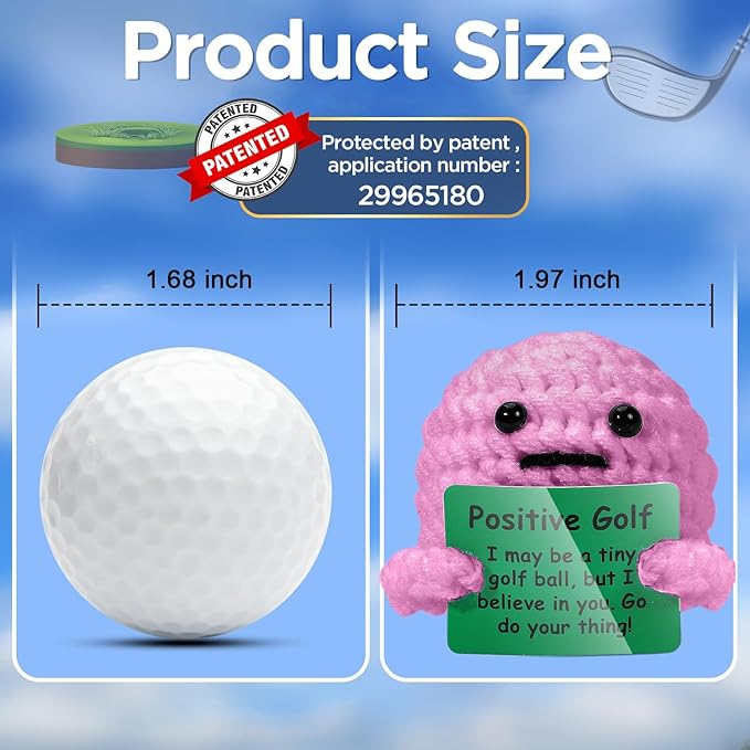 AICase Golf Gifts for Women Funny Positive Golf Ball Crochet Gag Gift Ideas, Emotional Support Nuggets for Women Golfers Accessories Tournament Mom Mothers Day Christmas Easter Birthday Stuff